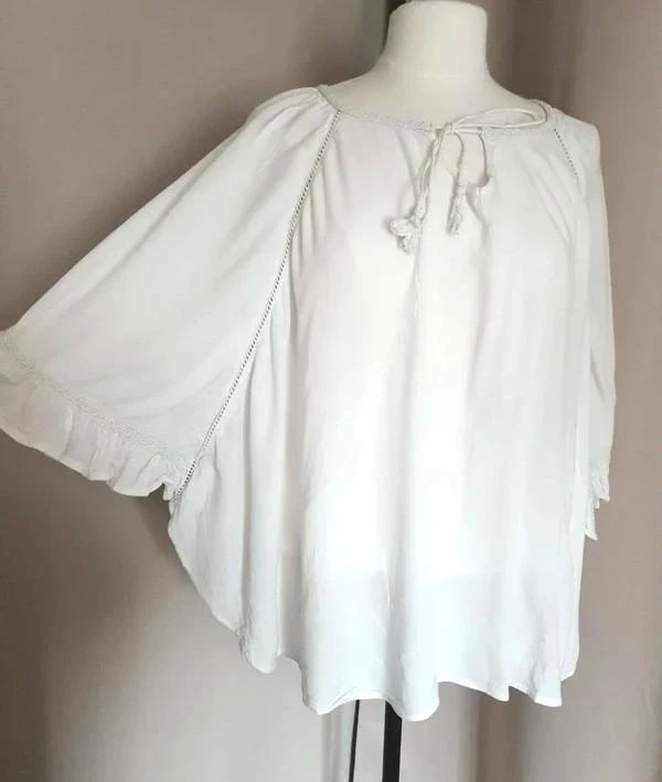 Blusa fluida blanca con lazos mujer 40 - L – photo 3